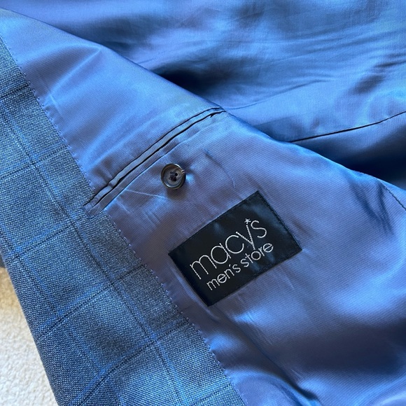 Lauren Ralph Lauren Plaid Blue Silk Wool Blend Sports Coat 44R - Picture 4 of 13